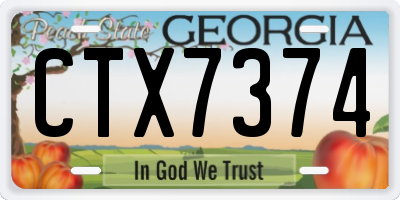 GA license plate CTX7374