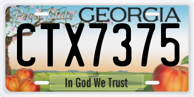 GA license plate CTX7375