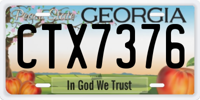 GA license plate CTX7376