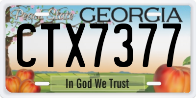 GA license plate CTX7377