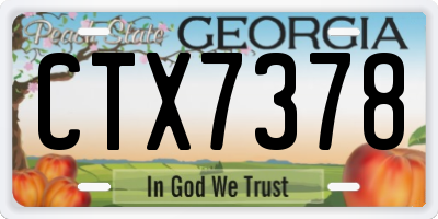 GA license plate CTX7378