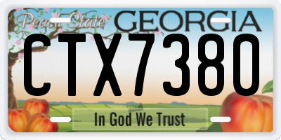 GA license plate CTX7380