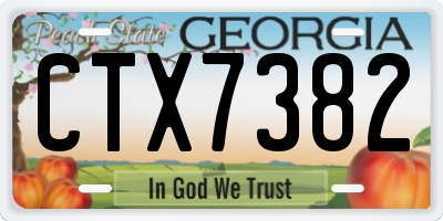GA license plate CTX7382