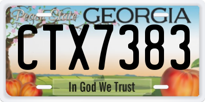 GA license plate CTX7383