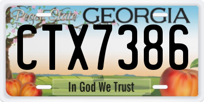 GA license plate CTX7386