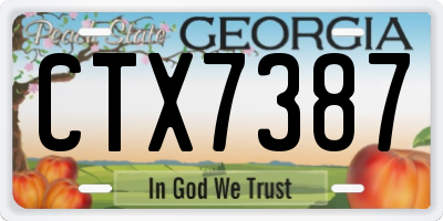 GA license plate CTX7387
