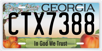 GA license plate CTX7388