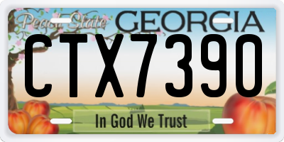 GA license plate CTX7390