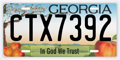 GA license plate CTX7392