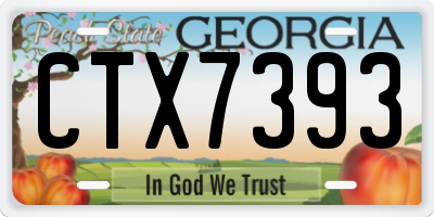 GA license plate CTX7393
