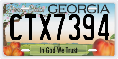 GA license plate CTX7394
