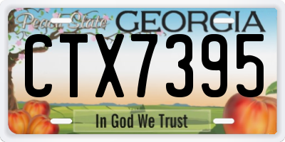 GA license plate CTX7395