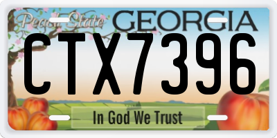 GA license plate CTX7396