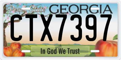 GA license plate CTX7397