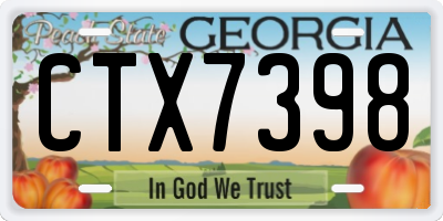 GA license plate CTX7398