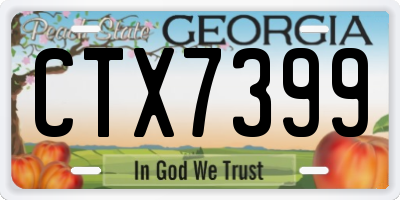 GA license plate CTX7399