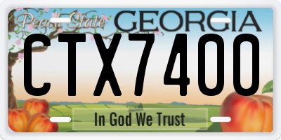GA license plate CTX7400