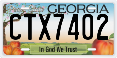 GA license plate CTX7402