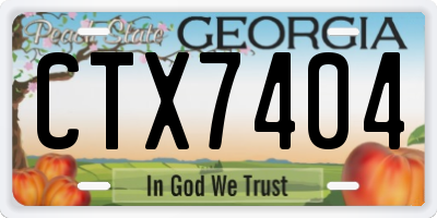 GA license plate CTX7404