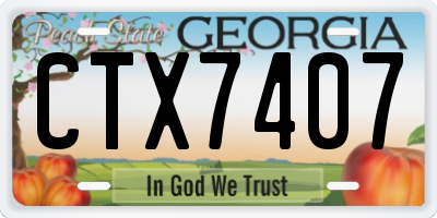 GA license plate CTX7407