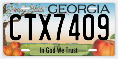 GA license plate CTX7409
