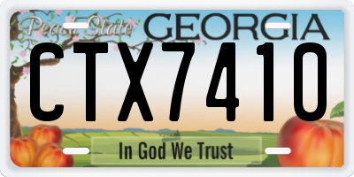 GA license plate CTX7410