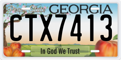GA license plate CTX7413