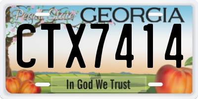 GA license plate CTX7414