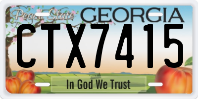 GA license plate CTX7415