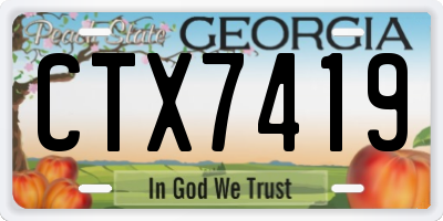 GA license plate CTX7419