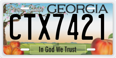 GA license plate CTX7421