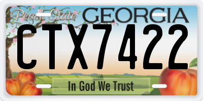 GA license plate CTX7422