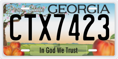 GA license plate CTX7423