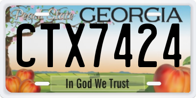 GA license plate CTX7424