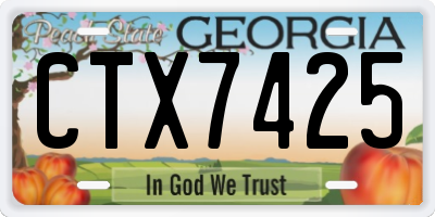 GA license plate CTX7425