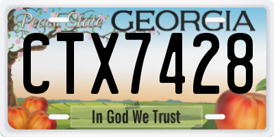 GA license plate CTX7428