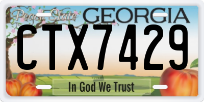 GA license plate CTX7429