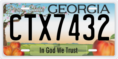 GA license plate CTX7432
