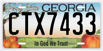 GA license plate CTX7433