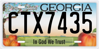 GA license plate CTX7435