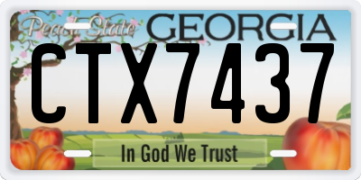 GA license plate CTX7437