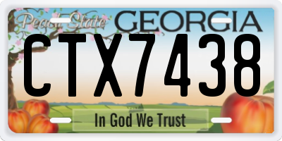 GA license plate CTX7438