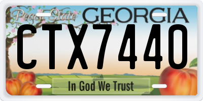 GA license plate CTX7440