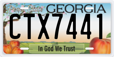 GA license plate CTX7441