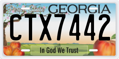 GA license plate CTX7442