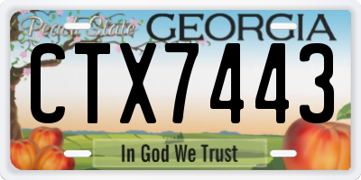 GA license plate CTX7443