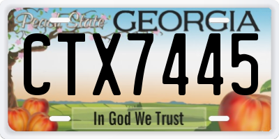 GA license plate CTX7445