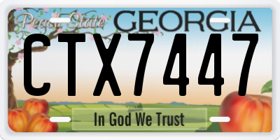 GA license plate CTX7447