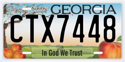 GA license plate CTX7448
