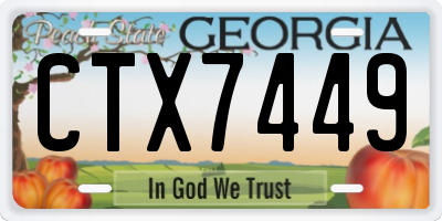 GA license plate CTX7449